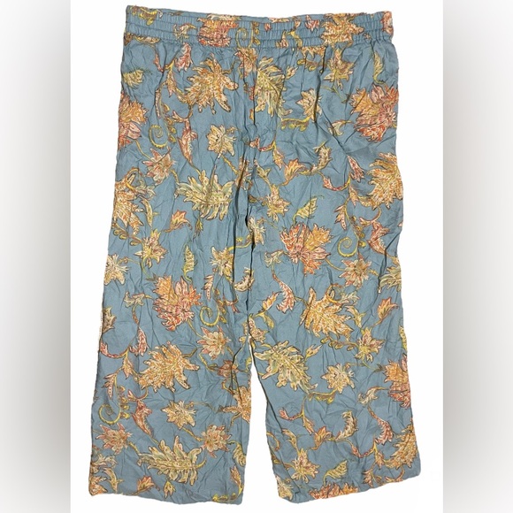 JS Flowy Marine Blue Floral Wide Leg - Picture 5 of 11